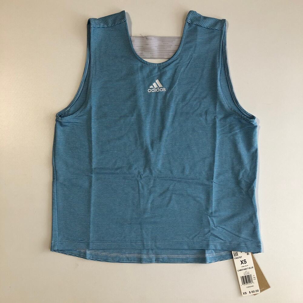 ADIDAS Women’s Prime Blue Striped Camo Tennis Tank Top FK0767 Sz XS (M)